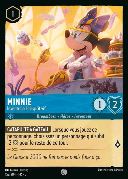 Minnie - Inventrice à l'esprit vif, carte Disney Lorcana CH5-152 — extension Ciel Scintillant