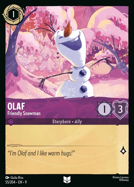 Olaf - Friendly Snowman, Disney Lorcana card CH9-055 — Fabled set