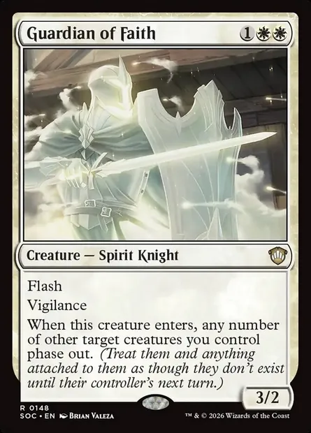 Guardian of Faith, Magic card SOC 148 — Secrets of Strixhaven Commander set