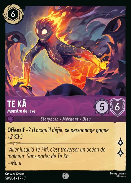 Te Kā - Monstre de lave, carte Disney Lorcana CH7-058 — extension L'île d'Archazia