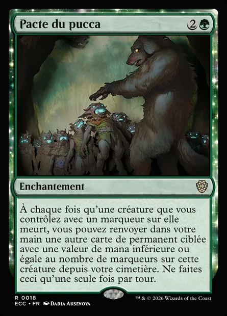 Pacte du pucca, carte Magic ECC 18 — extension Lorwyn Eclipsed Commander