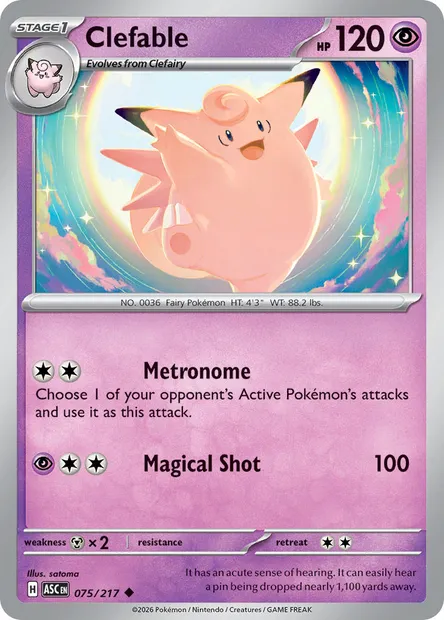 Clefable, Pokémon card ASC 075 — Ascended Heroes set