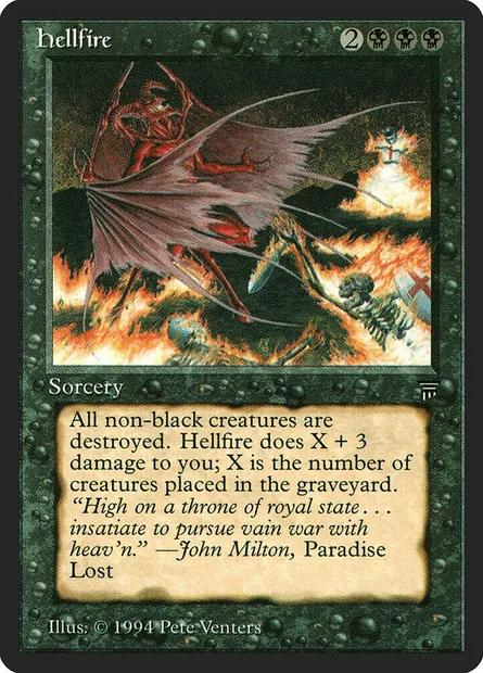 Hellfire, carte Magic LEG 105 — extension Legends