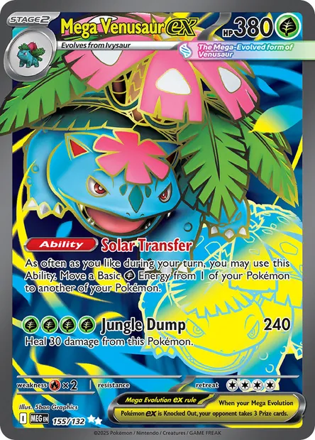 Mega Venusaur ex, Pokémon card MEG 155 — Mega Evolution set