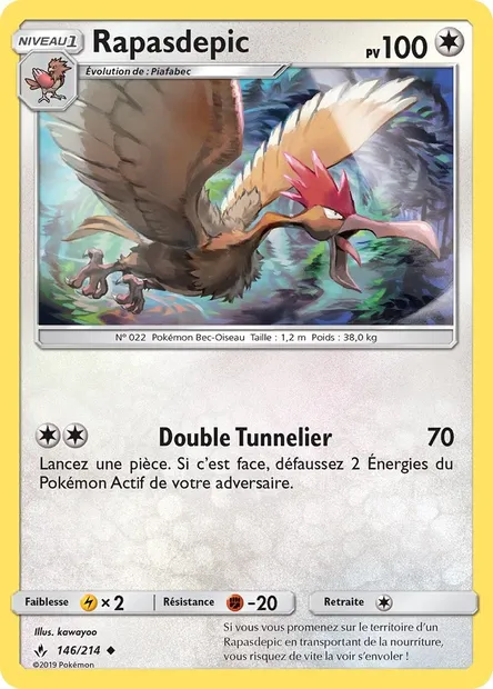 Rapasdepic, carte Pokémon UNB 146 — extension Alliance Infaillible