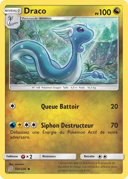 Draco, carte Pokémon UNM 150 — extension Harmonie des Esprits