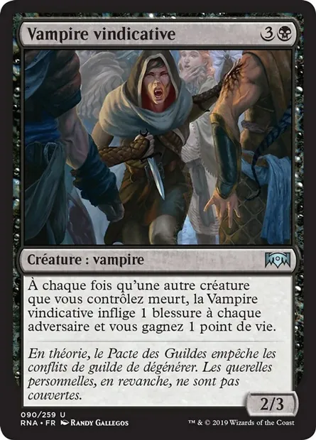 Vampire vindicative, carte Magic RNA 90 — extension L'allégeance de Ravnica