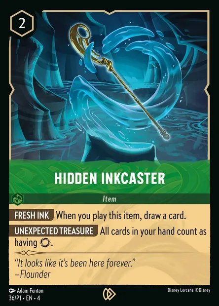 Hidden Inkcaster, Disney Lorcana card P1-036 — P1 set