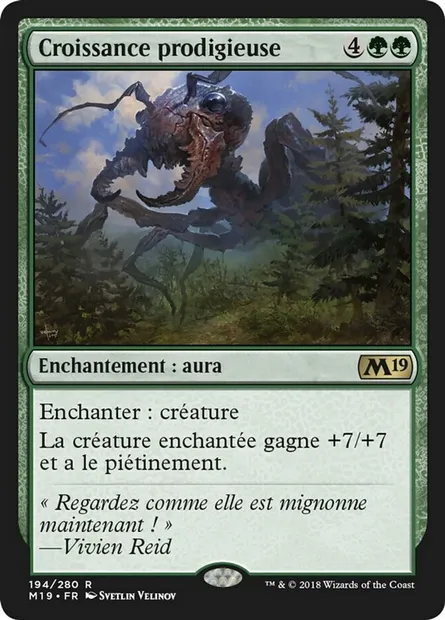 Croissance prodigieuse, carte Magic M19 194 — extension Core Set 2019