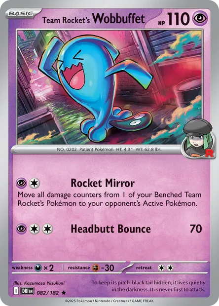 Team Rocket's Wobbuffet, Pokémon card DRI 082 — Destined Rivals set