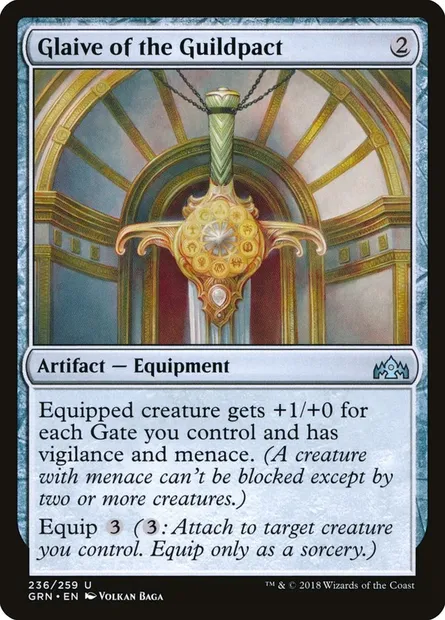 Glaive of the Guildpact, Magic card GRN 236 — Guilds of Ravnica set