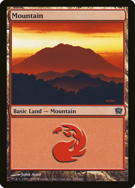 Mountain, Magic card 9ED 345★ — Ninth Edition set