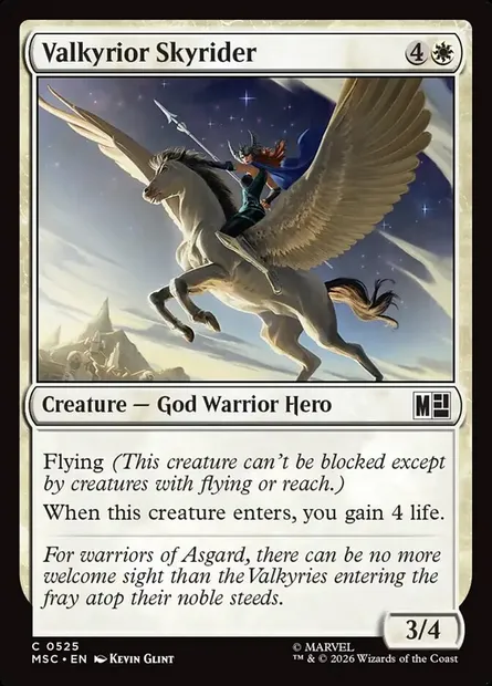 Valkyrior Skyrider, Magic card MSC 525 — Marvel Super Heroes Commander set