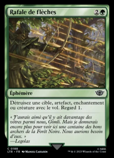 Rafale de flèches, carte Magic LTR 188 — extension Le Seigneur des Anneaux : chroniques de la Terre du Milieu