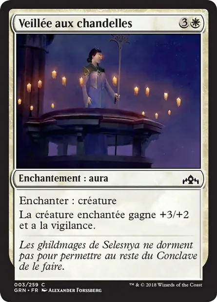 Veillée aux chandelles, carte Magic GRN 3 — extension Les Guildes de Ravnica