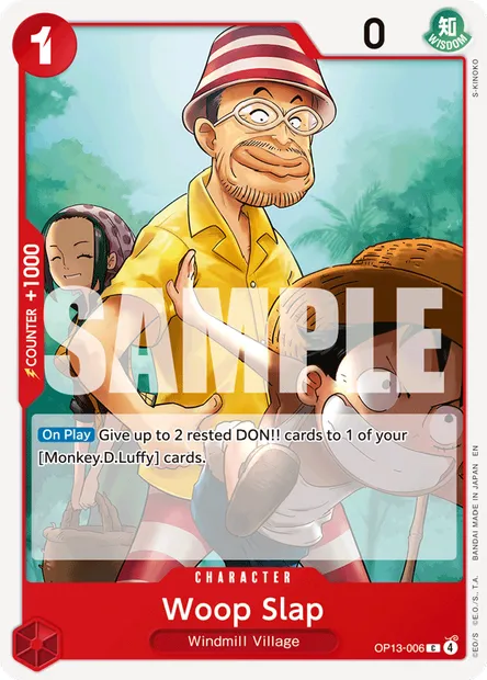 Woop Slap, One Piece card OP13-006 — CARRYING ON HIS WILL set