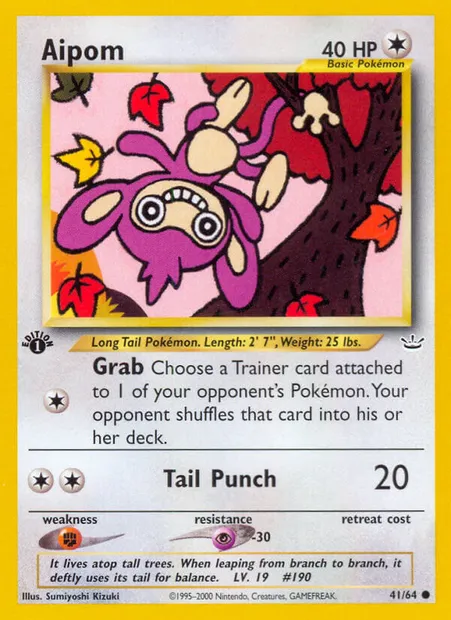 Aipom, Pokémon card NR 41 — Neo Revelation set