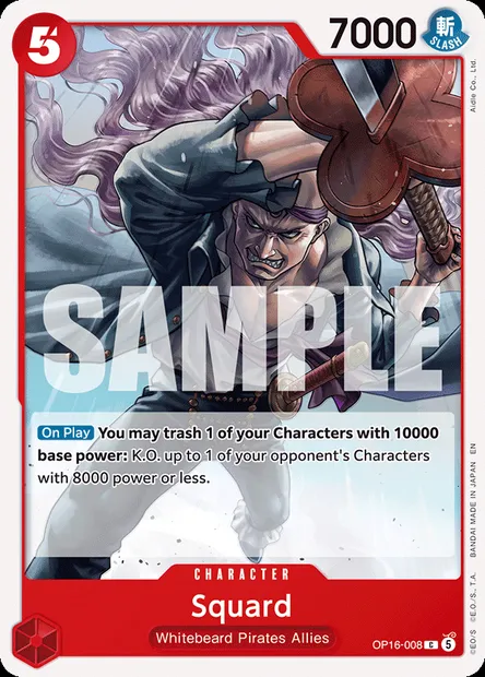 Squard, One Piece card OP16-008 — THE TIME OF BATTLE set