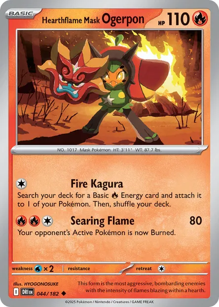 Hearthflame Mask Ogerpon, Pokémon card DRI 044 — Destined Rivals set