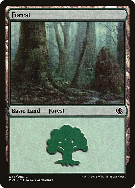 Forêt, carte Magic GVL 28 — extension Duel Decks Anthology: Garruk vs. Liliana