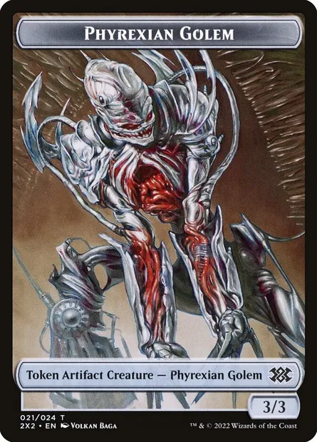 Phyrexian Golem, Magic card T2X2 21 — Double Masters 2022 Tokens set