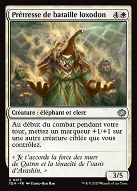 Prêtresse de bataille loxodon, carte Magic TDM 15 — extension Tarkir: Dragonstorm