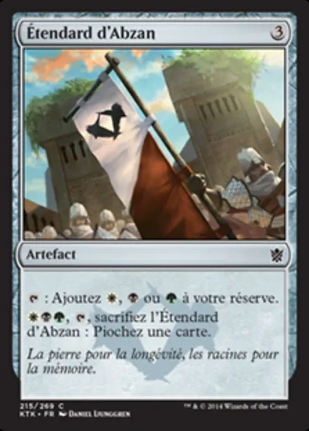 Étendard d'Abzan, carte Magic KTK 215 — extension Les Khans de Tarkir