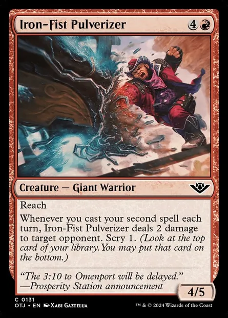 Iron-Fist Pulverizer, Magic card OTJ 131 — Outlaws of Thunder Junction set