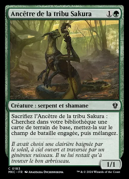 Ancêtre de la tribu Sakura, carte Magic MKC 183 — extension Murders at Karlov Manor Commander