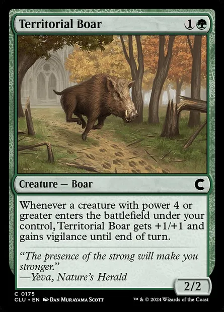 Sanglier territorial, carte Magic CLU 175 — extension Ravnica: Clue Edition