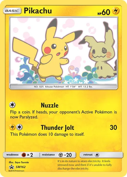 Pikachu, Pokémon card SM 162 — SM Black Star Promos set