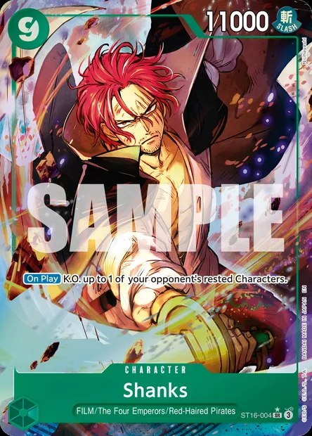 Shanks, One Piece card ST16-004 — Green Uta set