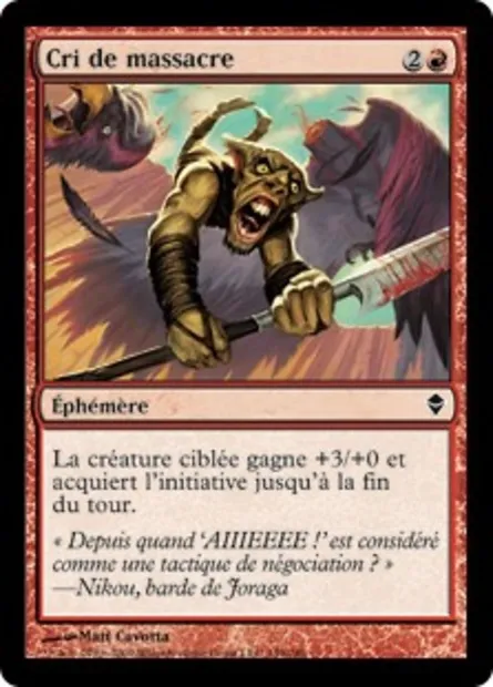 Cri de massacre, carte Magic ZEN 149 — extension Zendikar