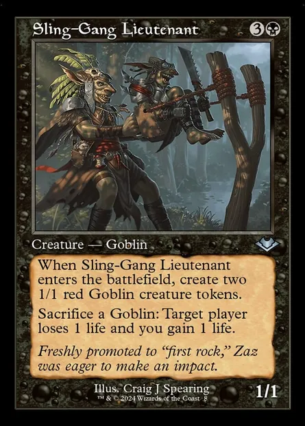 Sling-Gang Lieutenant, Magic card H2R 8 — Modern Horizons 2 Timeshifts set