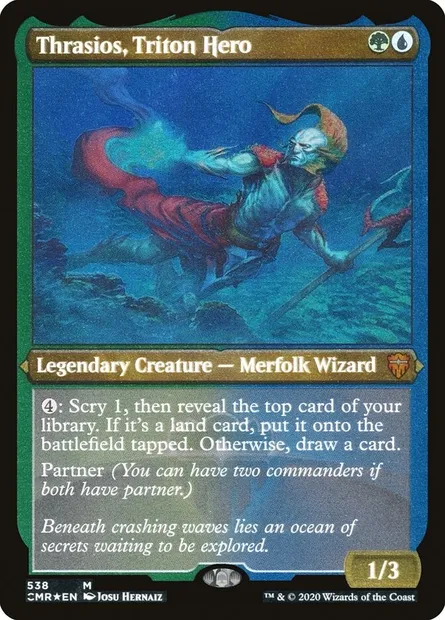 Thrasios, Triton Hero, Magic card CMR 538 — Commander Legends set