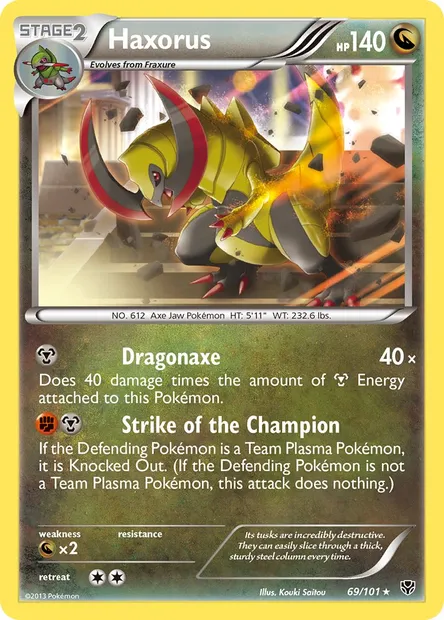 Haxorus, Pokémon card PLB 69 — Plasma Blast set