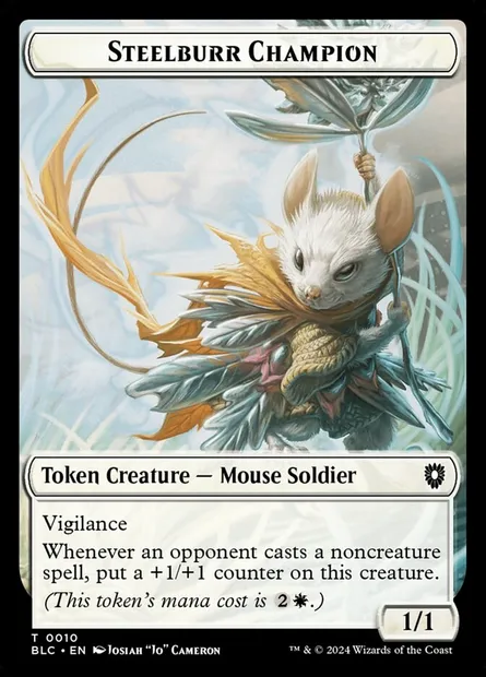 Steelburr Champion, Magic card TBLC 10 — Bloomburrow Commander Tokens set