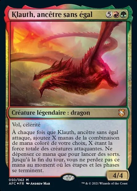Klauth, ancêtre sans égal, carte Magic AFC 50 — extension Forgotten Realms Commander
