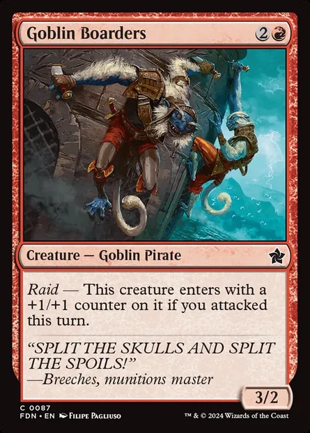 Goblin Boarders, Magic card FDN 87 — Foundations set