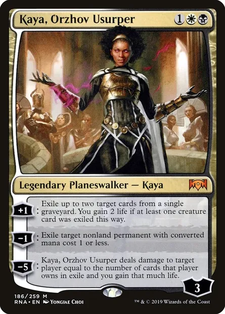 Kaya, Orzhov Usurper, Magic card RNA 186 — Ravnica Allegiance set