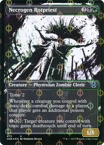 Prêtresse de putréfaction nécrogène, carte Magic ONE 473 — extension Tous Phyrexians