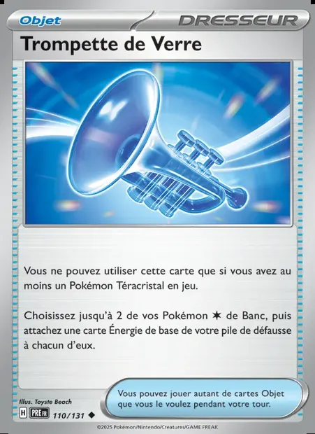 Trompette de Verre, carte Pokémon PRE 110 — extension Évolutions Prismatiques
