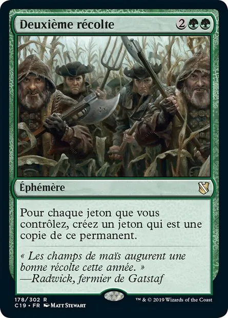 Deuxième récolte, carte Magic C19 178 — extension Commander 2019