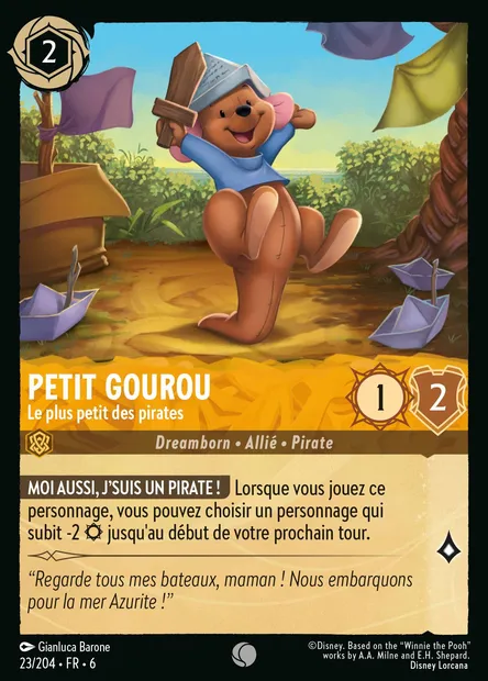 Petit Gourou - Le plus petit des pirates, carte Disney Lorcana CH6-023 — extension La Mer Azurite