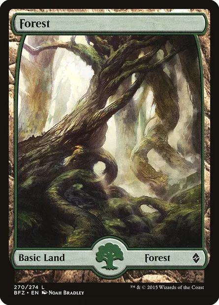 Forêt, carte Magic BFZ 270 — extension La bataille de Zendikar