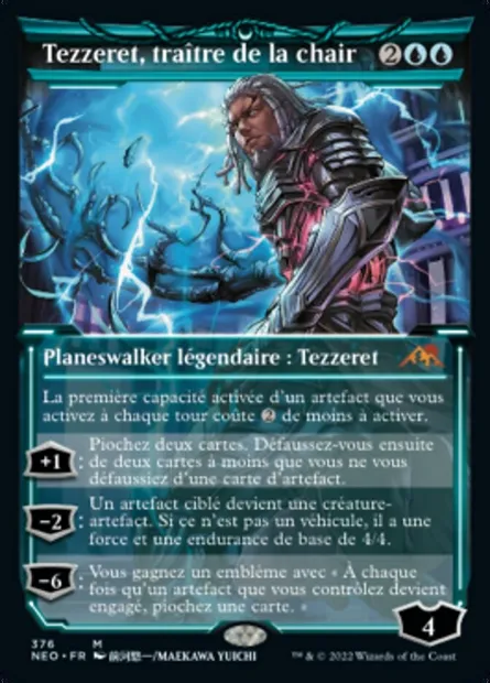 Tezzeret, traître de la chair, carte Magic NEO 376 — extension Kamigawa: La Dynastie Néon