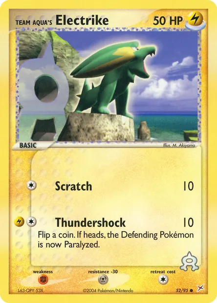 Team Aqua's Electrike, Pokémon card MA 52 — Team Magma vs Team Aqua set