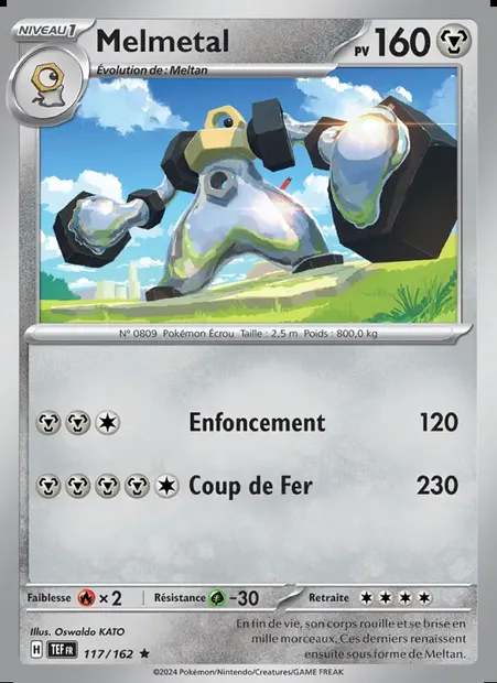 Melmetal, carte Pokémon TEF 117 — extension Forces Temporelles