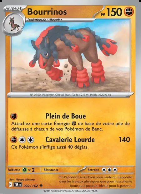 Bourrinos, carte Pokémon TEF 092 — extension Forces Temporelles