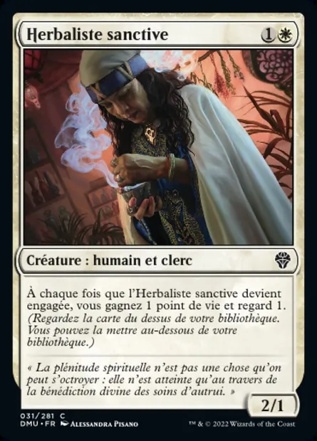 Herbaliste sanctive, carte Magic DMU 31 — extension Dominaria Uni